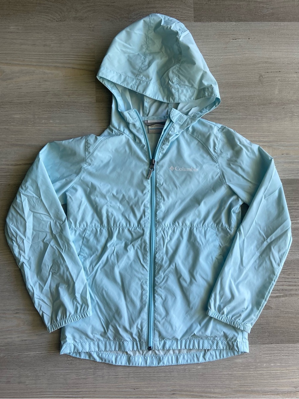 Columbia Girls Switchback II Rain Jacket Light Blue Size Small S (7/8)